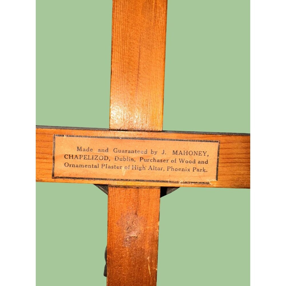 Vintage Wooden Crucifix High Altar Cross With Metal Jesus Christ Figure - Picture 7 of 8